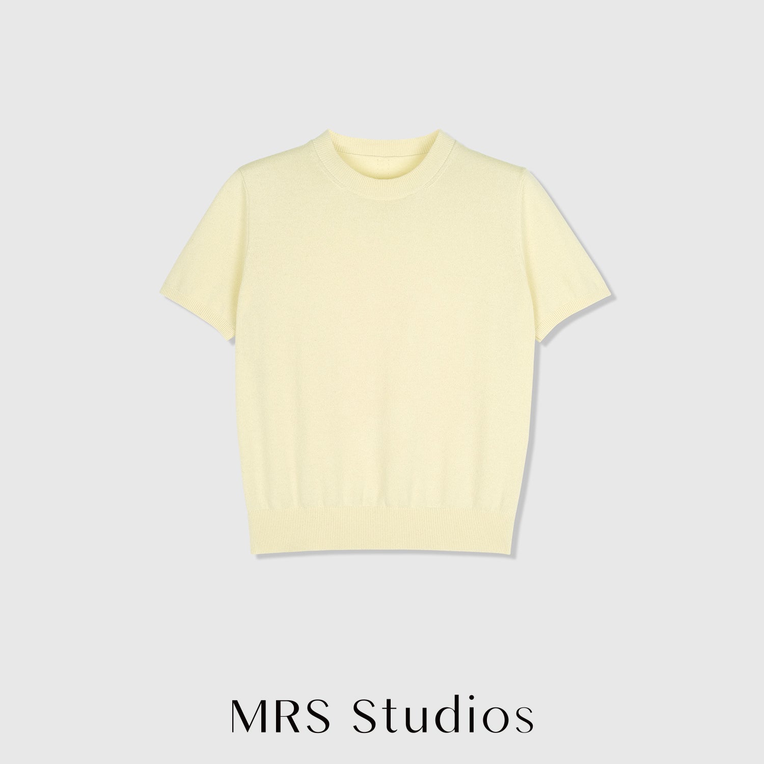 A-Grade Cashmere Knit Set | Short Sleeve Crew Neck Top & Pearl Button Cardigan | Women Knitwear | MRS Studios