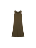 Japanese Cotton Rib-Knit Dress | Sculpted U-Neck | A-Line Sleeveless Tank | Women Dress | MRS Studios