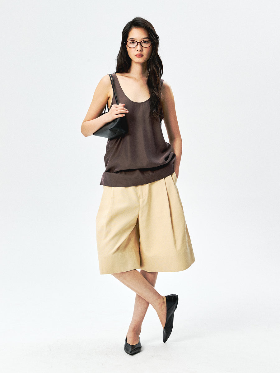 Lyocell Cotton Bermuda Shorts, view 6