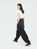 Silk Modal Knit Lantern Pants | Soft Jersey Hand Feel | Tapered Ankle Cuffs | Women Pants | MRS Studios