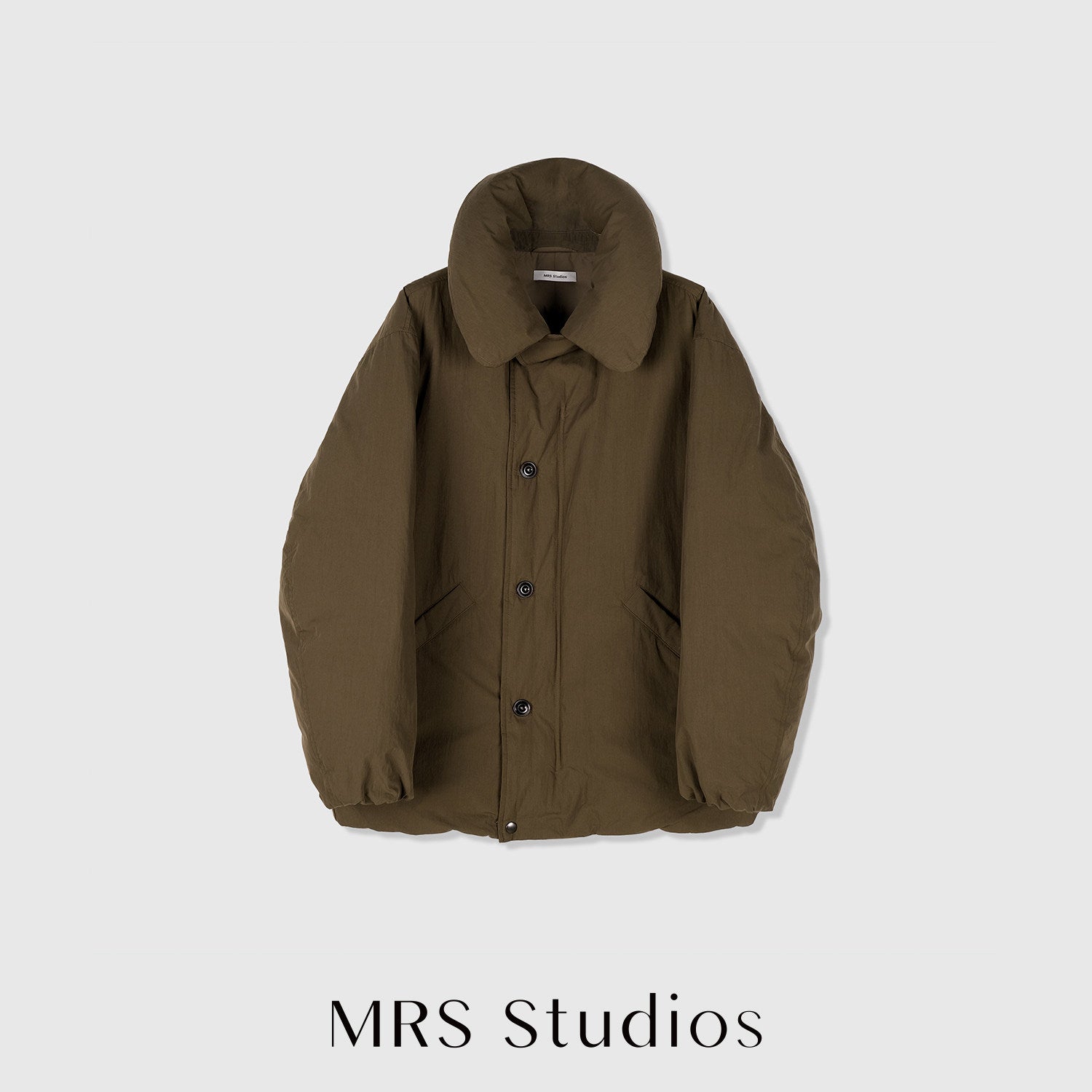 Cotton Shell Down Coat & Vest | 2-Way Lapel / Stand Collar | 90% White Goose Down | MRS Studios