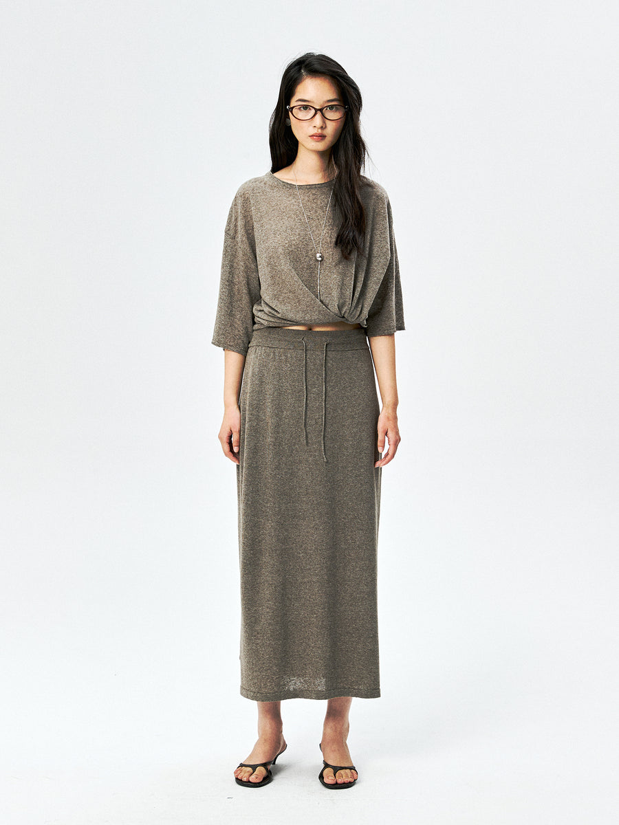 Linen Blend Camisole, Skirt & Shawl, view 8