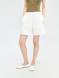 Washed Cotton Casual Shorts | Slight A-Line Silhouette | Elastic Waistband | Women Shorts | MRS Studios