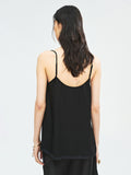 Japanese Triacetate Satin Strap Top and A-Line Skirt Set | Narrow Lace Trim | Side Slit Bias Skirt | Women Set | MRS Studios