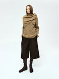 Vintage Wool Blend Trousers | Relaxed 7/10 Length | Elastic Waist | Casual Wide Straight Fit | MRS Studios