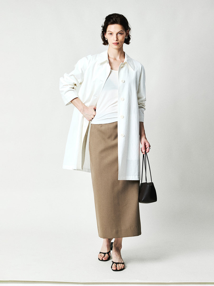 Cotton Hemp Single-Breasted Trench Coat, view 9