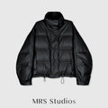 Short Eco-Leather Down Jacket | Protein-effect PU | 90% White Goose Down | MRS Studios