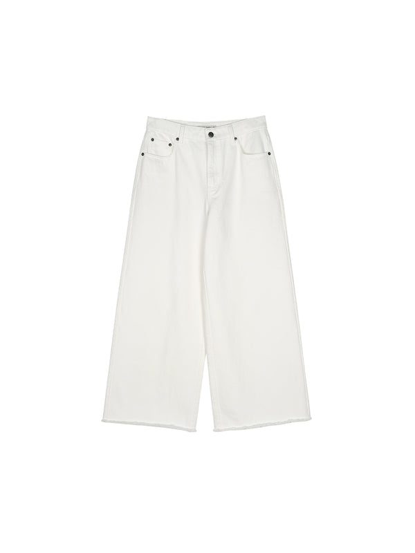 Turkish Bossa Denim Wide-Leg Jeans | French Casual Silhouette | Raw Hem Finish | Women Jeans | MRS Studios