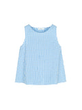 Japanese Cotton Gingham Set | Back-Slit A-Line Top | Wide-Leg Trousers | Women Top and Pants Set | MRS Studios