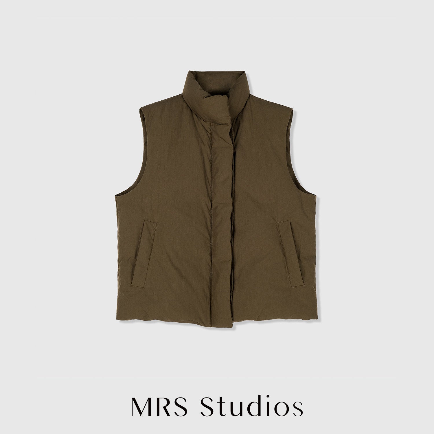 Cotton Shell Down Coat & Vest | 2-Way Lapel / Stand Collar | 90% White Goose Down | MRS Studios