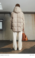 Short Hooded Goose Down Puffer Coat | 90% White Goose Down | Matte Memory Shell | Women Down Coat | MRS Studios