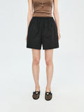 Washed Cotton Casual Shorts | Slight A-Line Silhouette | Elastic Waistband | Women Shorts | MRS Studios