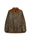 British Sheepskin Leather Jacket | Gradient Waxed Finish | Women Leather Jacket | MRS Studios