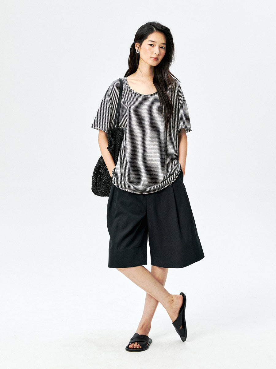 Lyocell Cotton Bermuda Shorts, view 4