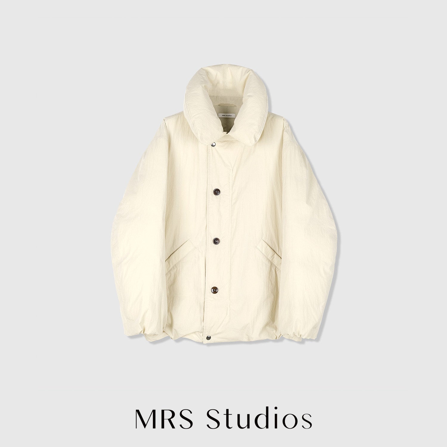Cotton Shell Down Coat & Vest | 2-Way Lapel / Stand Collar | 90% White Goose Down | MRS Studios