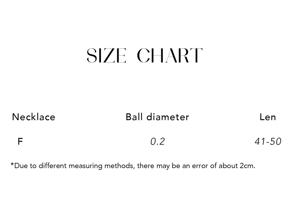 Size chart for Rhodium-Plated Necklace