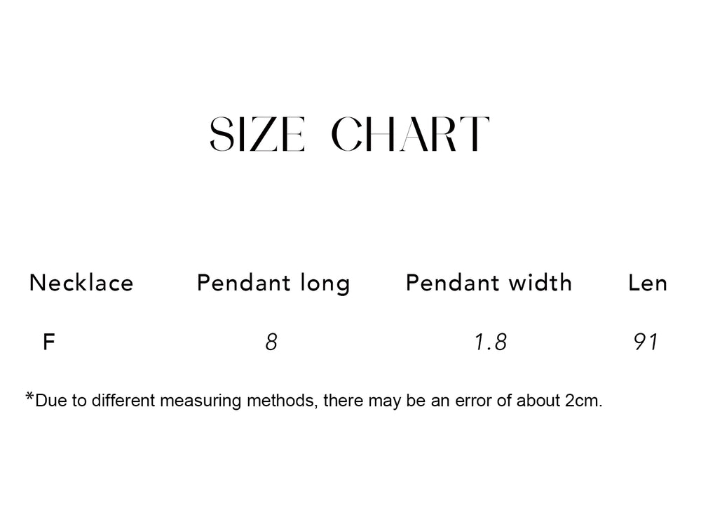 Size chart for Brass Jaw Harp Pendant Necklace