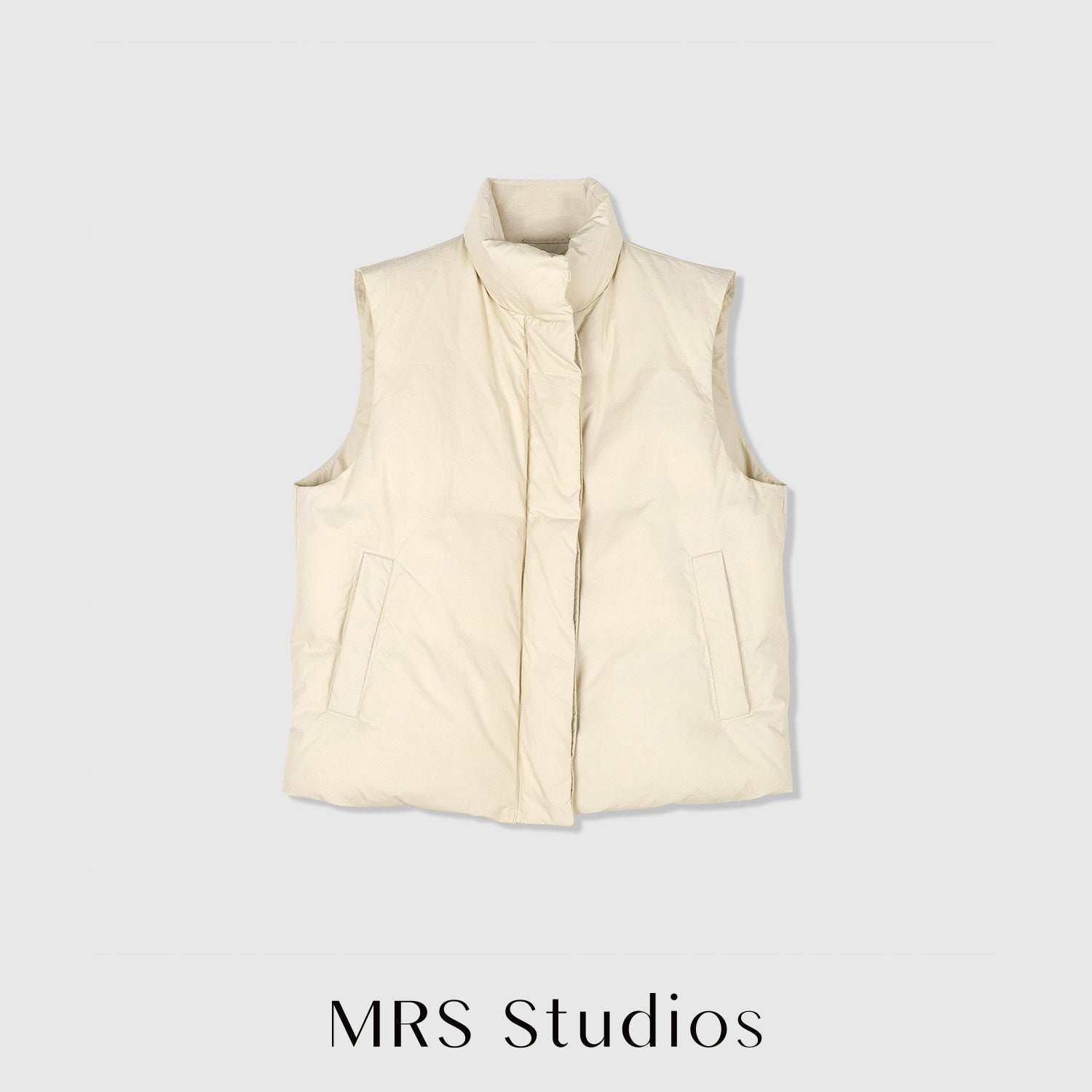 Cotton Shell Down Coat & Vest | 2-Way Lapel / Stand Collar | 90% White Goose Down | MRS Studios