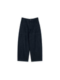 Linen Cotton Denim Cropped Jeans | Twin Patch Pockets | Tapered Cocoon Fit | Women Jeans | MRS Studios