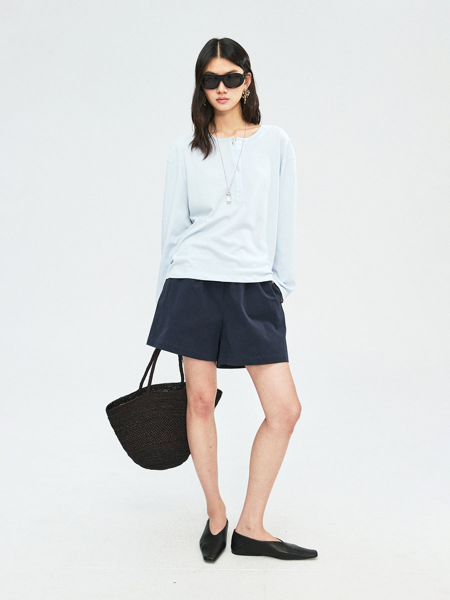 Washed Cotton Casual Shorts, view 11