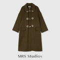 H-Line Merino Wool Duffle Coat | Horn Toggle Closure | Classic Small Collar | Women Coat | MRS Studios