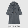 H-Line Merino Wool Duffle Coat | Horn Toggle Closure | Classic Small Collar | Women Coat | MRS Studios
