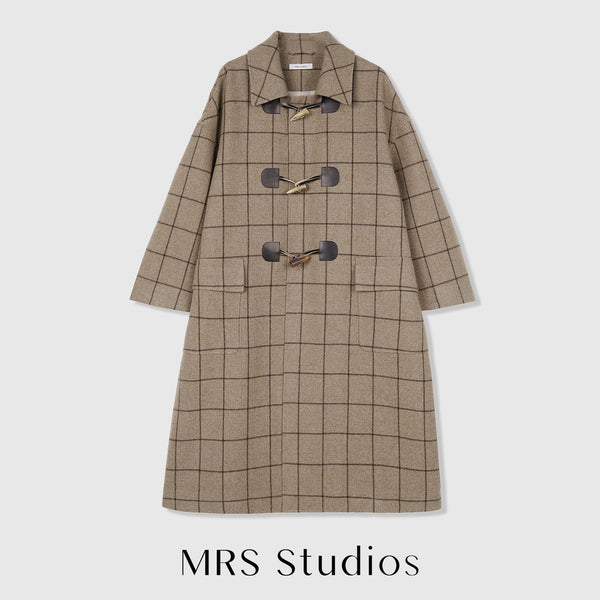 H-Line Merino Wool Duffle Coat | Horn Toggle Closure | Classic Small Collar | MRS Studios