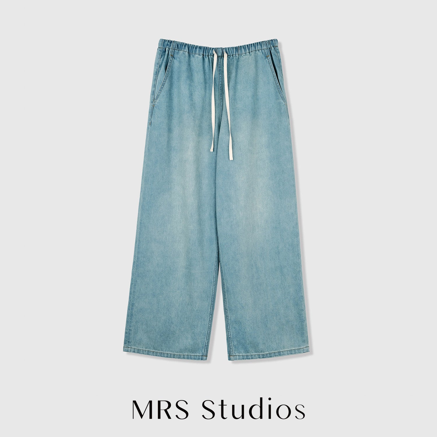 Cotton Denim Trousers Shorts and Skirt Set | Drawstring Elastic Waist | Washed Finish | Women Bottoms | MRS Studios