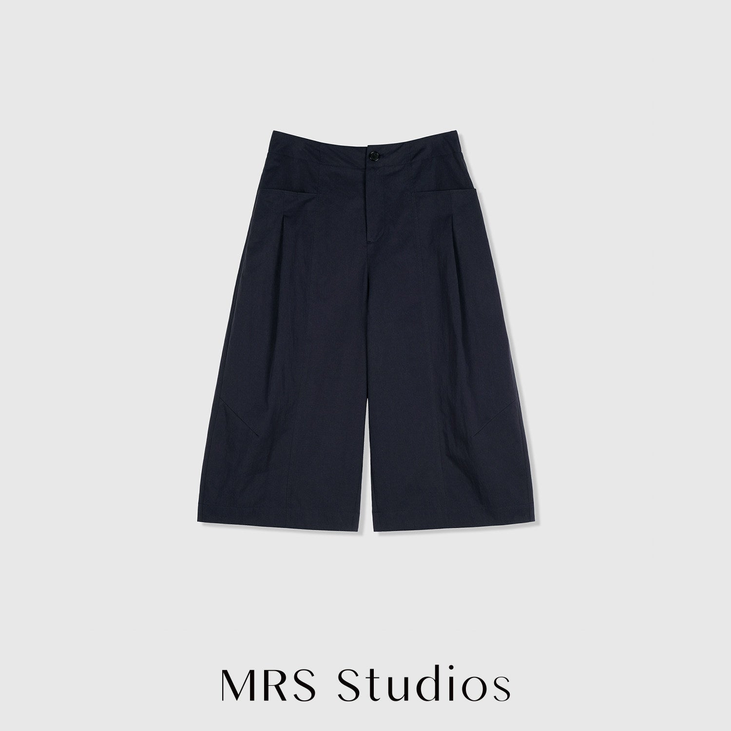 Cotton Nylon Pleated Trousers | Semi-Elastic Waist | Cropped Newsboy | Women Pants | MRS Studios