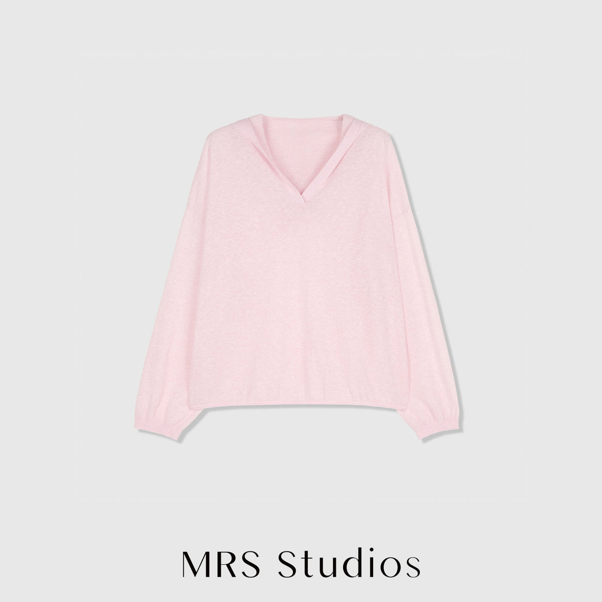 Cotton Hooded Sun-Protection Overshirt | Drop-Shoulder Relaxed Fit | V-Neck Ribbed Cuff | Women Top | MRS Studios