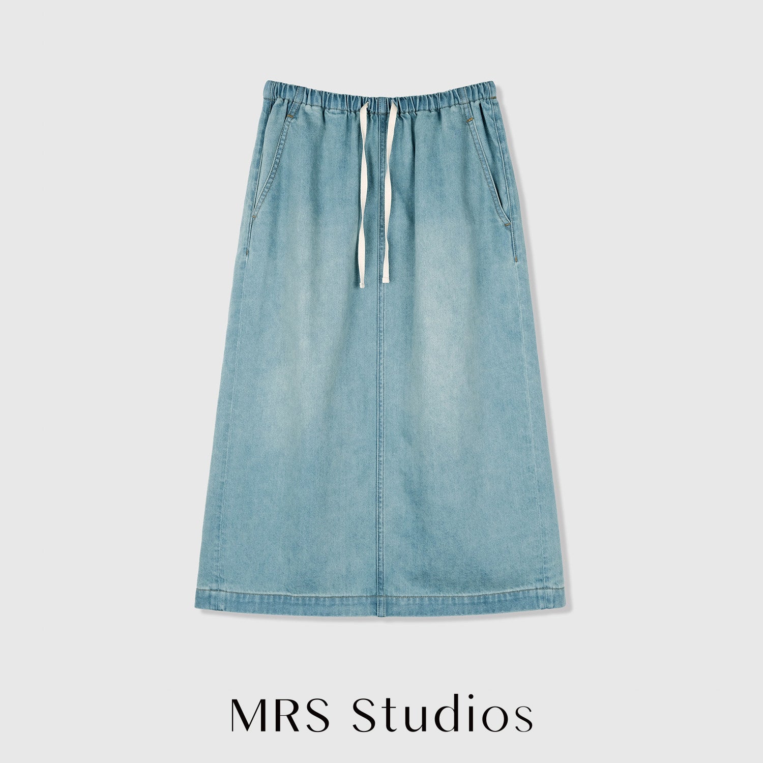 Cotton Denim Trousers Shorts and Skirt Set | Drawstring Elastic Waist | Washed Finish | Women Bottoms | MRS Studios