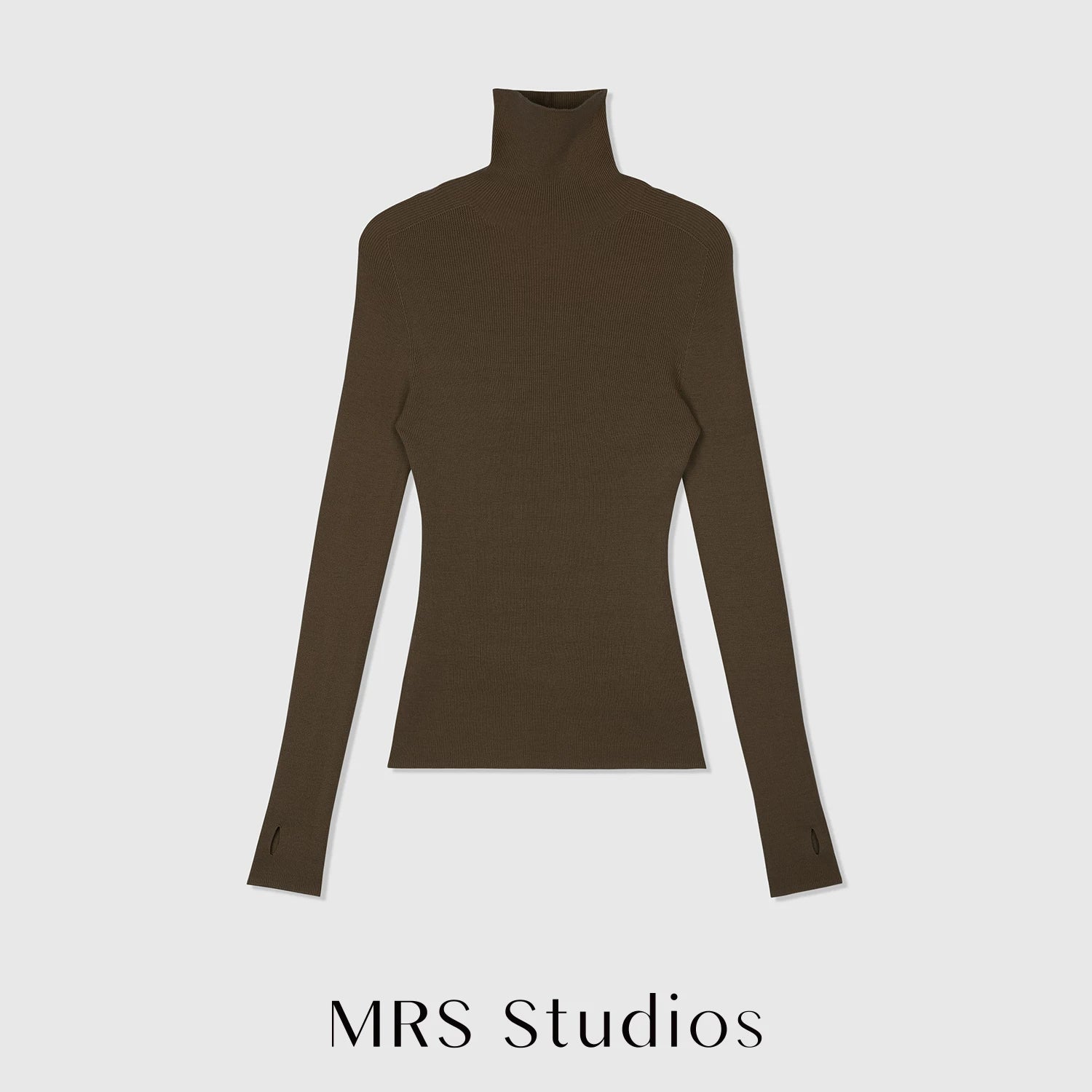 120s Fine Merino Wool Sweater | Thumb-Hole Cuffs | Knit Base Layer | Women Pullover | MRS Studios