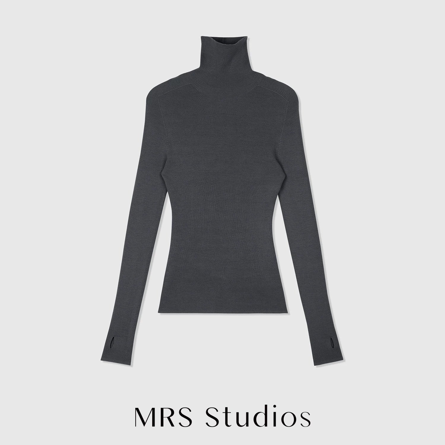 120s Fine Merino Wool Sweater | Thumb-Hole Cuffs | Knit Base Layer | Women Pullover | MRS Studios