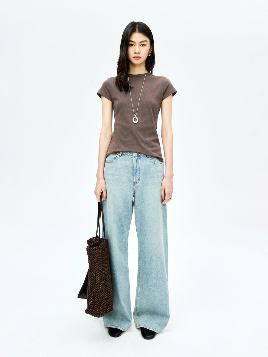 Classic Fitted Cotton T-Shirt | Short Sleeve Crew Neck | Multi-Colour Essentials | Women Top | MRS Studios