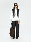 Long-Staple Cotton 3/4 Sleeve Top | Relaxed Round-Neck Cut | Wrist-Length Sleeve Detail | Women Top | MRS Studios