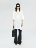 Wash-Crinkle Jersey T-Shirt Dress | Origami Crumpled Texture | Drop Shoulder Mid Sleeve | Women Dress | MRS Studios
