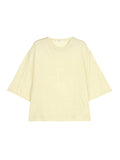 Japanese Origami-Texture Knit T-Shirt | Washed Crinkle Finish | Cropped Drop-Shoulder Cut | Women Top | MRS Studios