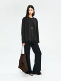 Japanese Cotton Drop-Shoulder T-Shirt | Eyelash Lace Hem Trim | Drop Shoulder Mid Sleeve | Women Top | MRS Studios