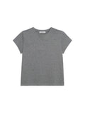 Cotton Linen Melange T-Shirt | Yarn-Dyed Granular Texture | Set-In Sleeve Slim Cut | Women Top | MRS Studios