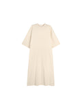 Slub Cotton Knit T-Shirt Dress | Side Slit Hem | Hidden Pocket Detail | Women Dress | MRS Studios