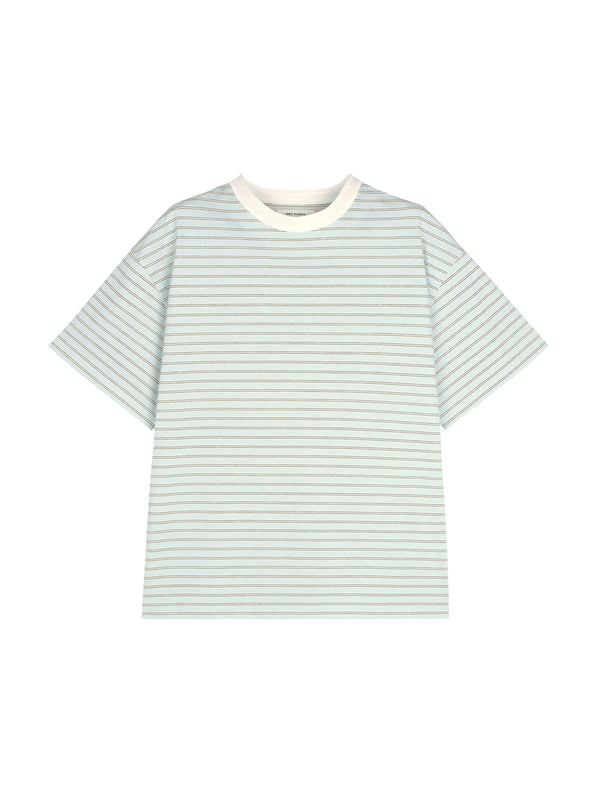 Japanese Jersey Cotton Tee | Striped Crew Neck | Relaxed Short Sleeve | Women Top | MRS Studios