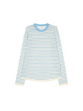 Linen Cotton Blend Striped Knit Pullover | Airy Sun-Protection Layer | Crew Neck Long Sleeve | Women Knitwear | MRS Studios