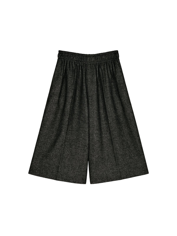 Vintage Wool Blend Trousers | Relaxed 7/10 Length | Elastic Waist | Casual Wide Straight Fit | MRS Studios