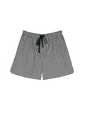 Japanese Cotton Linen Plaid Shorts | Drawstring Elastic Waist | A-Line Wide Leg | Women Bottoms | MRS Studios
