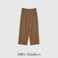 Australian Wool Nine-Tenths Wide-Leg Pants | Structured Cropped Cut | Refined Tailored Silhouette | Women Pants | MRS Studios