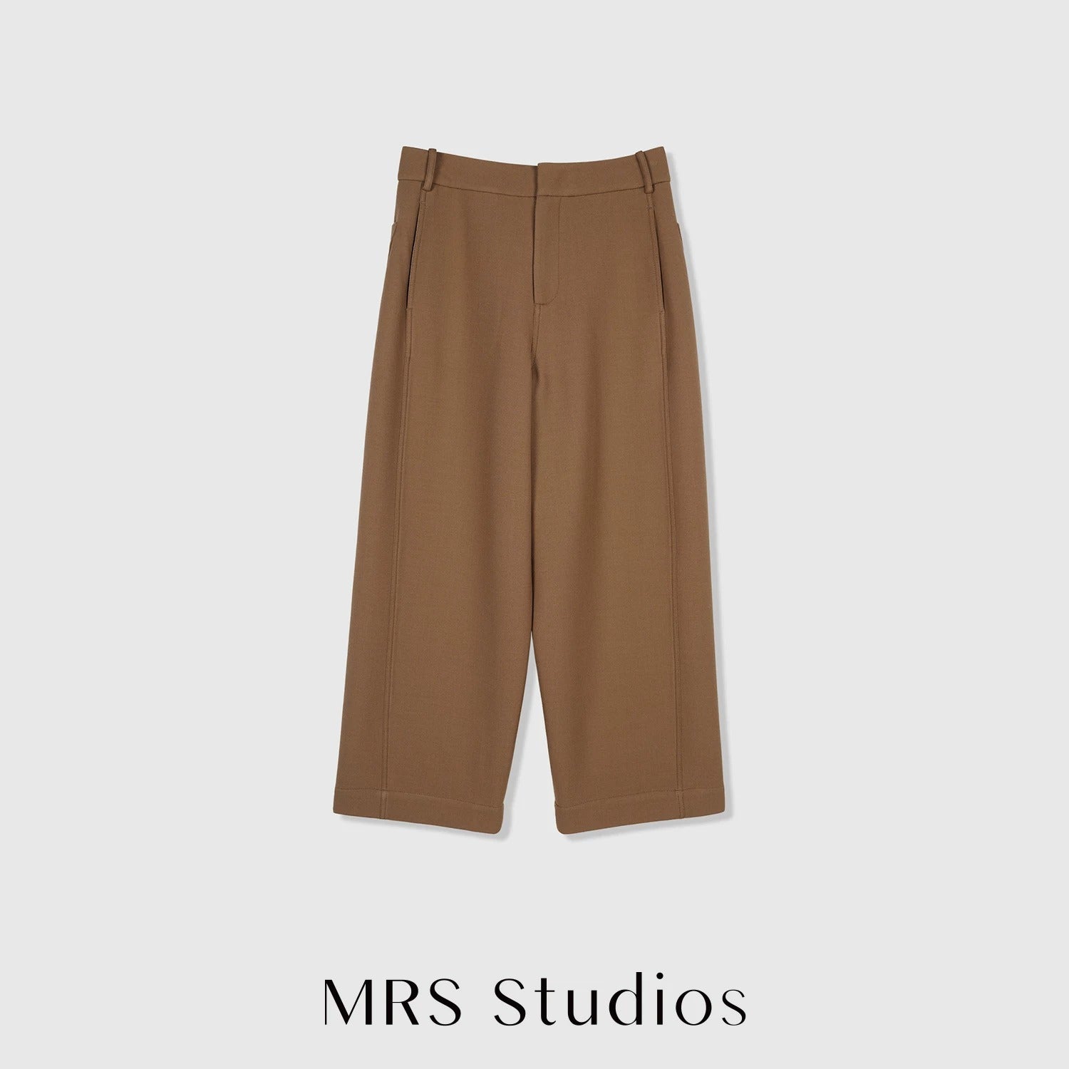 Australian Wool Nine-Tenths Wide-Leg Pants | Structured Cropped Cut | Refined Tailored Silhouette | Women Pants | MRS Studios