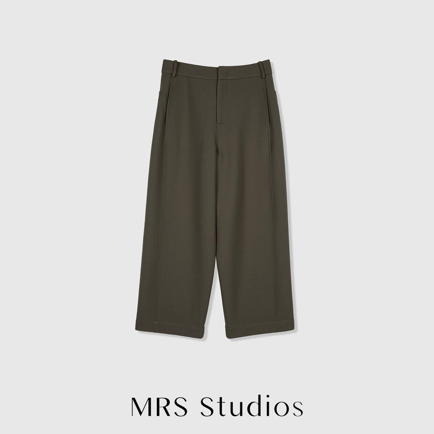 Australian Wool Nine-Tenths Wide-Leg Pants | Structured Cropped Cut | Refined Tailored Silhouette | Women Pants | MRS Studios