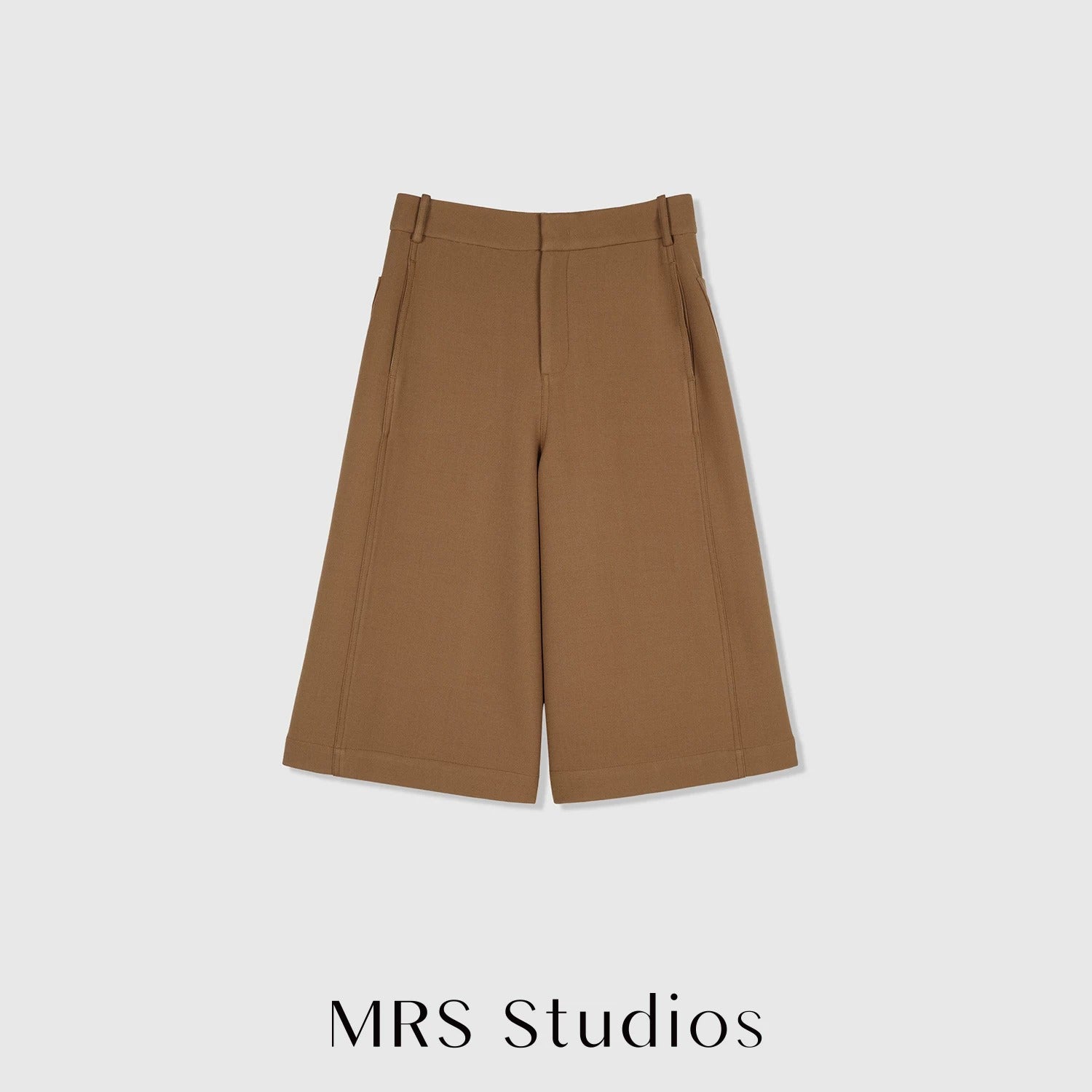 Australian Wool Seven-Tenths Wide-Leg Pants | Cropped Mid-Calf Cut | Refined Relaxed Silhouette | Women Pants | MRS Studios