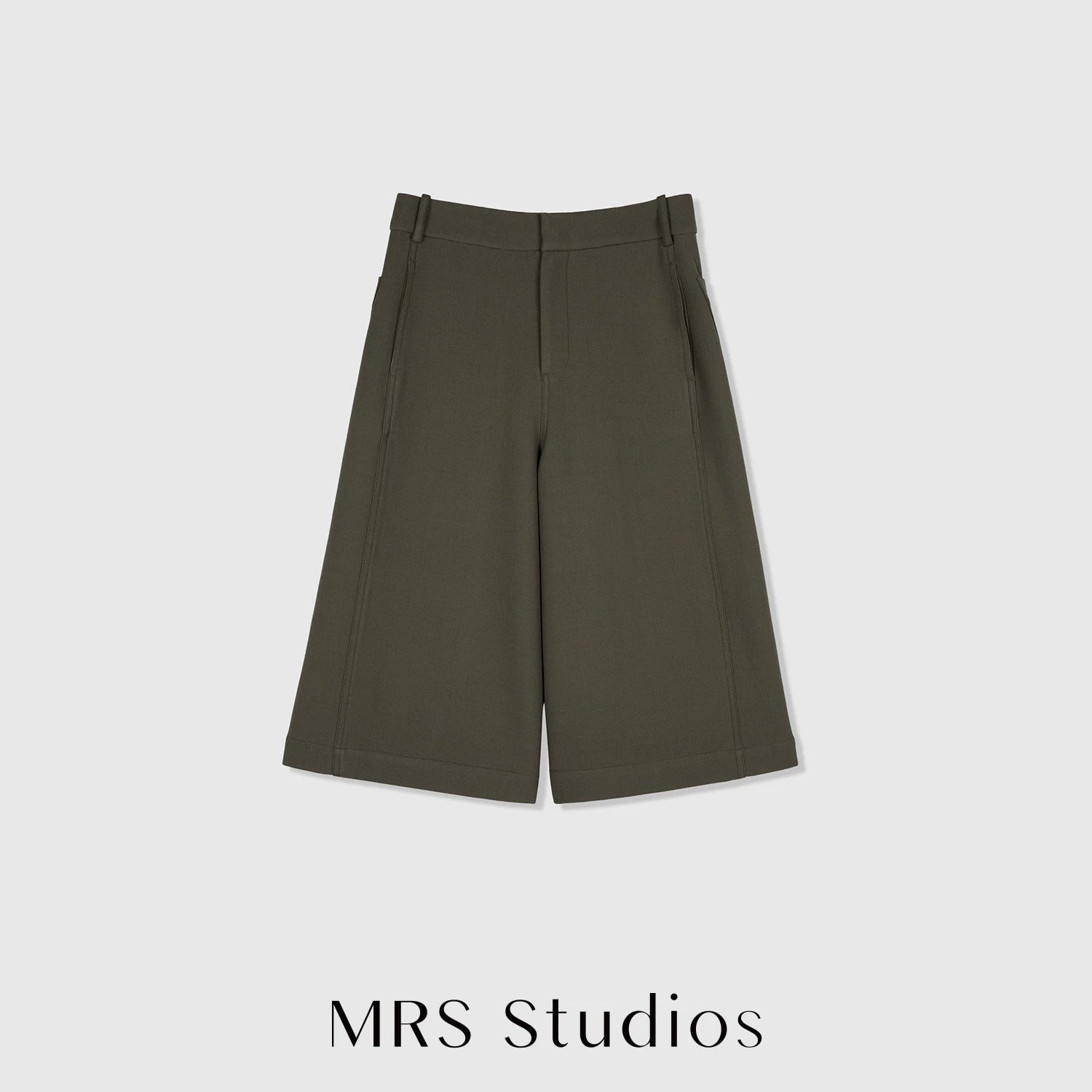Australian Wool Seven-Tenths Wide-Leg Pants | Cropped Mid-Calf Cut | Refined Relaxed Silhouette | Women Pants | MRS Studios