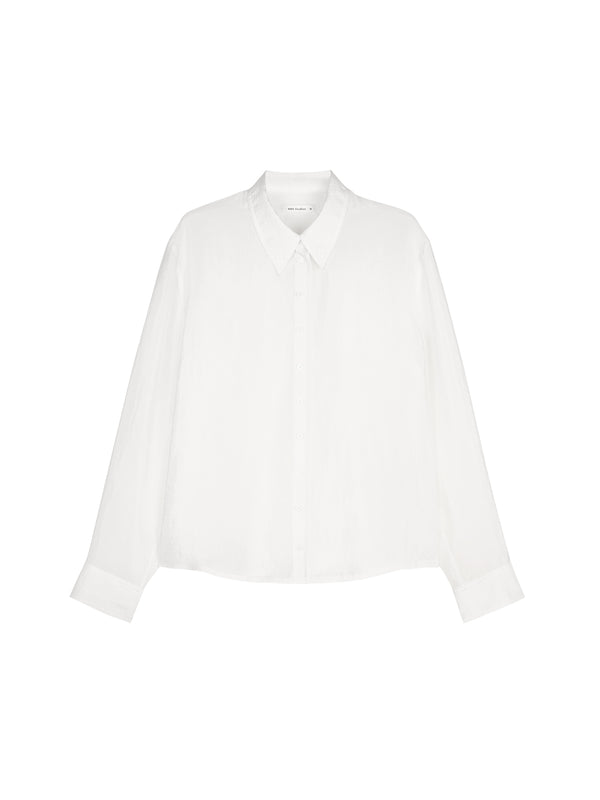Lyocell Cupro Sheer Sun-Protection Shirt | Back-Shirred Detail | Micro-Crinkle Texture | Women Shirt | MRS Studios